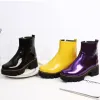 Boots Fashion Patent Leather Femme Chaussures 2023 Plus taille 43 Retro Imperproping Boots Boots Color Color Plateforme Boot Botas Femininas
