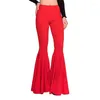 Women's Pants Fashion High Waist Boot Cut For Women Party Club Autumn Winter Solid Black Rose White Wide Leg Trousers Lady Workwear