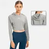 Active Shirts LO Long Sleeve Loose Half Short Hat Sports Exercise Top Hoodie Women's Clothing Casual Fitness Yoga Running Coat