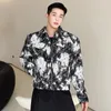 LUZHEN Fashion Lapel Printed Elegant Casual Short Jacket Mens Spring Trendy High Quality Street Korean Luxury Coat Fe455e 240314