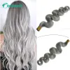 Extensions I Tip Extensions de cheveux Body Wave Human Fusion Extension de cheveux 100 brins Capsule de kératine Gris Naturel Noir Brun Couleur 1226 pouces