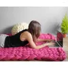 Blankets Fashion Chunky Merino Wool Blanket Thick Big Yarn Roving Knitted Winter Warm Throw Sofa Bed