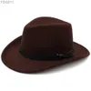 Cappelli a tesa larga Secchiello Uomo Donna Lana Cowboy occidentale Cappellini Panama Sombrero da viaggio Sunbonnet Party Taglia regolabile M-L 240319