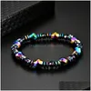 Braccialetti con perline Colorf Bracciale magnetico Donna Ematite Salute Arcobaleno Bracciale magnetico con ciondolo per uomo Uni Gioielli fatti a mano con consegna a goccia Dhomj