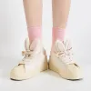 Botlar Hopus Kadın Sneakers Bahar 2023 Yeni Yıl Tavşan Kızlar İçin Tavşan Sevimli Tasarım Ayakkabı Kawaii Moda Düşük Rahat Kadın Ayakkabıları