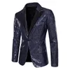 Herrdräkter mode män lyxig paljettdräkt jacka grön / silver bar ktv scenklänning manlig blazer kappa glitter utsmyckad