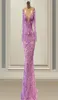 Glamous Mermaid Evening Dress 2022 Lace Long Sleeve Doolder Prom Downs Illusion v Neck Dresses Vestidos de Novia2522022
