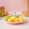 Fourks 1-6pcs mini mignon panda dessin animé fruit stick grade en plastique cure dent de dents fourche