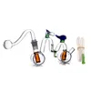 Großhandel Shisha Bubbler Rauchen Wasserpfeife Tasche Kleine Fahrradform 10mm Gelenk Glas Ölbrenner Bong Double Perc Recycler Ashcatcher mit Glas Ölbrenner Rohr