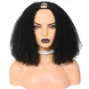 Pelucas sintéticas Megeen Afro Kinky Curly U Parte Peluca 28 30 pulgadas Cabello humano Mongol Kinky Pelucas rizadas para mujeres negras 4b 4c 180% Densidad Remy Hair 240329