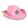 Bérets Cowboy Hats Star Sequin Birthday Party Cowgirl Women Performance Hat For Adult Cosplay