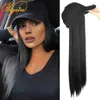 Synthetic Wigs WIGSIN 24Inch Long Straight Synthetic Wig Baseball Cap Hair Hat Wigs Black Brown Adjustable Hairpiece for Women 240328 240327