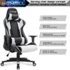 Homall Gaming Chair, Office High Back Computer Leather Desk Racing Executive Ergonomisk justerbar svängbar uppgiftsstol med huvudstöd och ländryggstöd (vit)