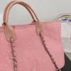 Borse di tela moda borse da spiaggia Borsa di design borsa a tracolla borsa tote 37CM Borsa ricamata con perle borsa tote di alta qualità borsa da donna grande borsa per la spesa Confezione regalo