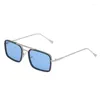 Sunglasses Men's Double Beam Small Frame Women's Retro Carved Fashion Couple Trend