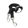 Hundkrage Dubbelhästar för hundar Walk and Control 2 Nylon Belt Pet Traction Rope Small Pets (Black)