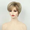 Syntetiska peruker cosplay peruker europeiska och amerikanska kvinnors hår korta peruker puffy kemisk fiber mode head cover med lugg 240329