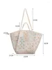 Totes Hylhexyr Borsa per la spesa in cotone da lavoro con patch trapuntata Borse a mano reversibili piccole floreali di grande capacità per le donne