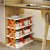 Suportes de armazenamento Racks Gerenciador de sapatos empilhável economiza espaço rack de armazenamento multicamadas guarda-roupa rack de armazenamento de entrada de plástico gerente de gabinete de sapato Y240319