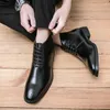 Boots Plus Size 38-48 Urban Type Men Brogue Leather Fashion American Style Business Ankle Casual Daliy Boot