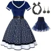 Retro Vintage 1950s Rockabilly Petticoat Skirt A-Line Dress Audrey Hepburn Women’s Evening Gresquerade Dress