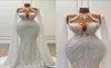 Seksowna koronkowa sukienka ślubna syrena 3D Kwiaty Aplikacje panny młodej szat de Mariee Bridal Solens9192279