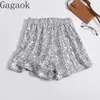 Gagaok moda chamativo brilhante picante meninas curto verão coreano ocidentalizado versátil perna larga shorts calças casuais feminino 240319