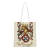 Boodschappentassen Leuke Byzantijnse keizerlijke vlag met print van de Grieks-orthodoxe kerken Tote Bag Duurzame canvas schoudertas Shopper