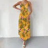 Vestidos casuais mulheres elegante vestido tropical boho impressão crisscross backless maxi sexy mulheres verão férias praia