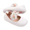 Chaussures pour bébés filles, premiers pas, semelle antidérapante en PU et TPR, belle fleur, Style Mary Jane, sandales à la mode