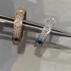 Bagues pour hommes Bague de créateur dames de luxe mode classique bijoux bague en diamant 18 carats plaqué argent cadeau de mariage en or rose bague de fiançailles couple