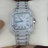 Lyxurklockor för herrmekaniska gör antomatisk rörelse Stainlwatchess Steel Full Ice Out Moissanite Top Brand Swiss Designers Wristwatch