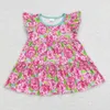 Kleidung Sets RTS Baby Mädchen Großhandel Flatterärmel Tunika Rose Rot Farbe Milch Seide Hemden Tops Frühling Kind Kleid