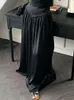 Skirts Qiukichonson Black Long Skirt Womens Maxi Summer 2024 Korean Style Casual High Waist Ladies Ruffle Rok