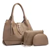 Axelväskor liu ding 3-stycken singelväska för kvinnor 2024 Summer Straddle Women's Handbag Simple Capacity