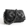 Totes Weysfor Women's Shoulder Bags 2024 Denim Quality Thick Metal Chain Purses And Handbag Women Clutch Ladies Hobo Bag