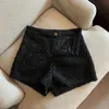 MEXZT Tweed Shorts Frauen Elegante Hohe Taille Breite Bein Shorts Büro Dame Koreanische Weiß Schwarz Casual Alle Spiel Chic Kurze hosen 240319