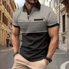 NY MENS CASUAL POLO SHIRT CHOST POCKA V-C-knapp Randfärgad mångsidig t-shirt TDU9 {Kategori}