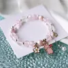 Charme Armbänder Mode Koreanische Rosa Blau Kristall Perlen Armband Für Frauen Mädchen Süße Blume Tier Elastische Schmuck Geschenke