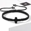 Strand Handvävd Jesus Cross Armband för män Kvinnor Röd svart tråd flätat Lucky Fashion Par Friendship Jewelry