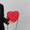 Candy Color Shoulder Bags Designer Heart Bag Womens dragkedja Kärleksväskor Handväskor Vintage Chian Leather Evening Crossbody Bag Purse