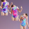 Onepieces Kids Girls Leotard Swimsuit Summer Onepiece Swimwear Backless Back Imprimé Beachwear Toddler Princess Bikini6734288