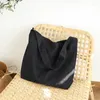 Totes Teenager Canvas Casual Big Size Handbag 2024 Fashion Women Travel Daily Soft Fabric Large Capacity Over Shoulder Black Bag