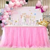 Tulle table skirt high-end gold-rimmed mesh wedding Years party decoration el supplies mesh table skirt table cover 240315