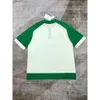 24ss Casablanca Button Up Polos Men Designer Three Pearl Buttons Green White Block Polo Shirt Casablanc