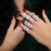 Missvikki Trendy Design Luxury Statement Stackable Ring For Women Wedding Cubic Zircon Engagement Dubai Punk Bridal Finger Rings 240307