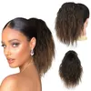 Syntetiska peruker Hårbulle Maker Afro Ponytail Hair Short Ombre vattenvågponny Tail Hårpiece For Women False Drawstring Curly Chignon Tail 240328 240327