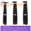 Extensions I Tip Extensions de cheveux humains droits Microlinks Extension de cheveux humains vierges droits pour les femmes 100% Remy qualité de salon de coiffure