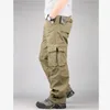 Pantaloni da uomo Cargo Fashion Casual Multi tasche Capispalla tattico militare Pantaloni dritti Pantaloni lunghi di grandi dimensioni