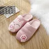 HBP Non-Brand Ladies winter home warm slippers cartoon cat shoes soft warm house slippers indoor bedroom lovers winter insulation accessories